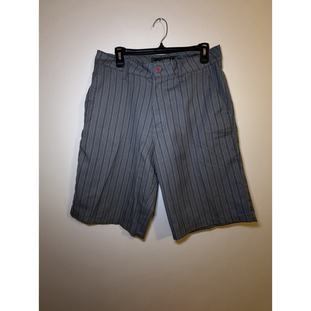 O'Neill Chino Shorts Mens 31 Gray Casual Striped Knee Length Lightweight Comfort